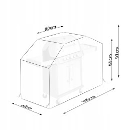 Vandeniui atsparus grilio dangtis dujiniam griliui stiprus anti UV 145x61x117 cm