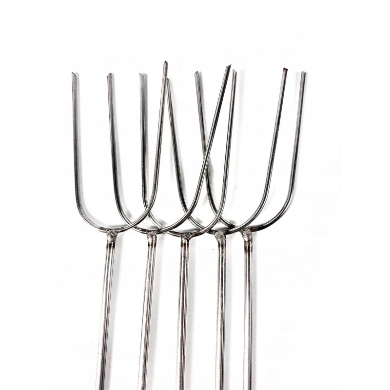 Nerūdijančio plieno kepsninės laužo lazdos 120cm 5 vnt
