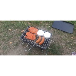 Nešiojama pikniko kepsninė 35x25cm daugkartinio naudojimo anglis turistinė kepsninė