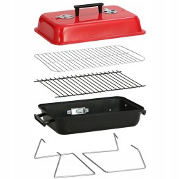 Turistinė nešiojama anglių kepsninė, sulankstoma kempingo kepsninė, erdvus lagaminas