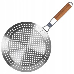 Grilio keptuvė, skirta kepti ant grotelių, lėkštė, perforuotas lapas, krepšelis