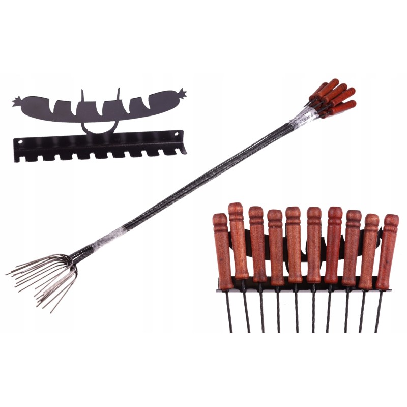 Šakučių pagaliukai šašlykinei, antgaliai iš nerūdijančio plieno