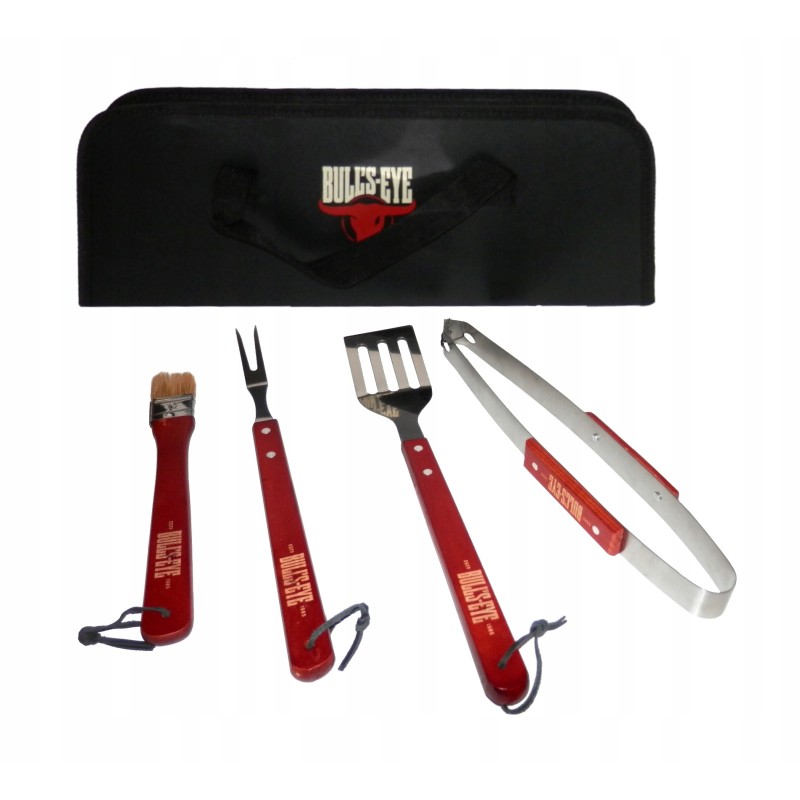 Bulls kepsninės stalo įrankių rinkinys, plieninis, medinis dėklas