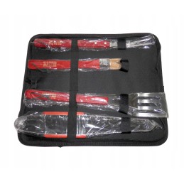 Bulls kepsninės stalo įrankių rinkinys, plieninis, medinis dėklas