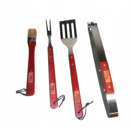 Bulls kepsninės stalo įrankių rinkinys, plieninis, medinis dėklas