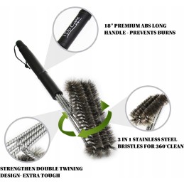 Patvarus vielinis šepetys grotelių grotelėms valyti