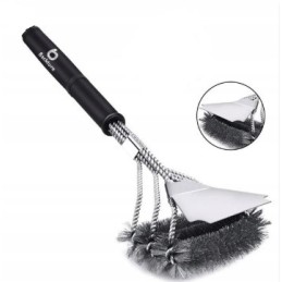 Nerūdijančio plieno grotelių valymo šepetys ir grandiklis