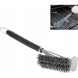 Plieninis grotelių valymo šepetys su grandikliu