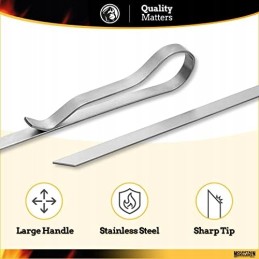 Grilio iešmeliai 10 nerūdijančio plieno grilio iešmelių 43 cm