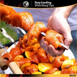 Grilio iešmeliai 10 nerūdijančio plieno grilio iešmelių 43 cm