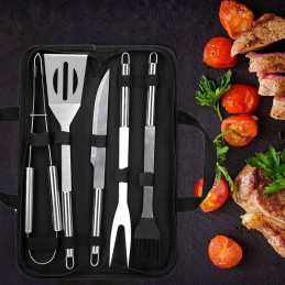 Kepsninės komplektas, kepsninės stalo įrankiai, 5in1 plienas, kepimo dovana + dėklas