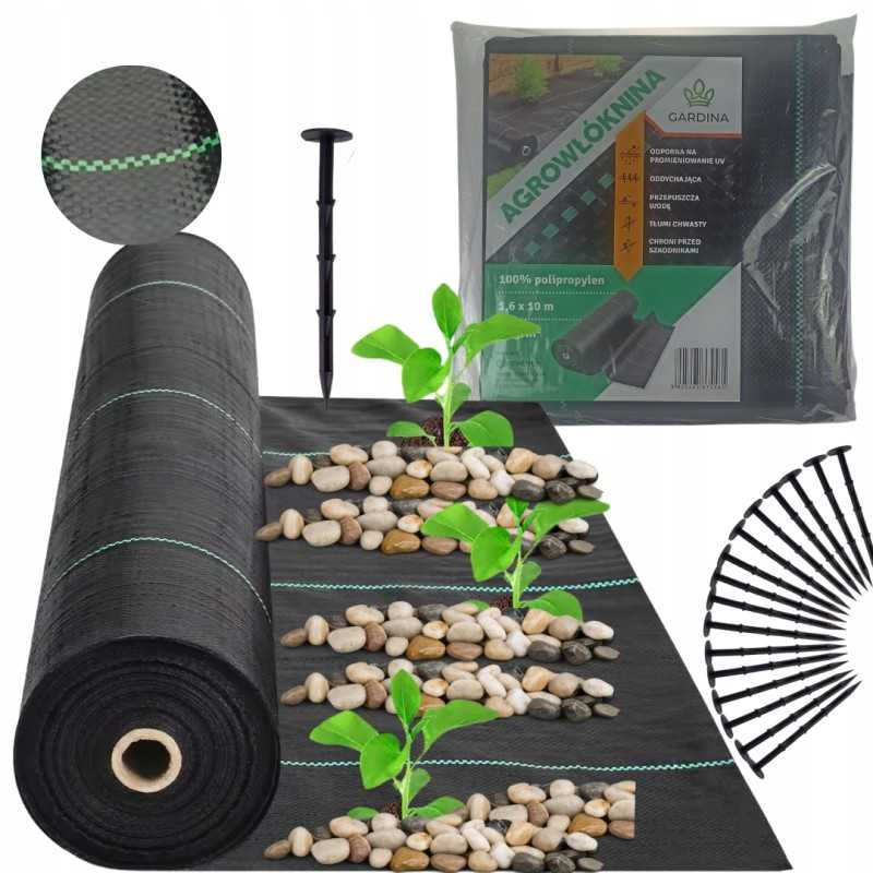 Agrotekstilė 1,6 m x 10 m + 25 vnt tvirtinimo ankeriai