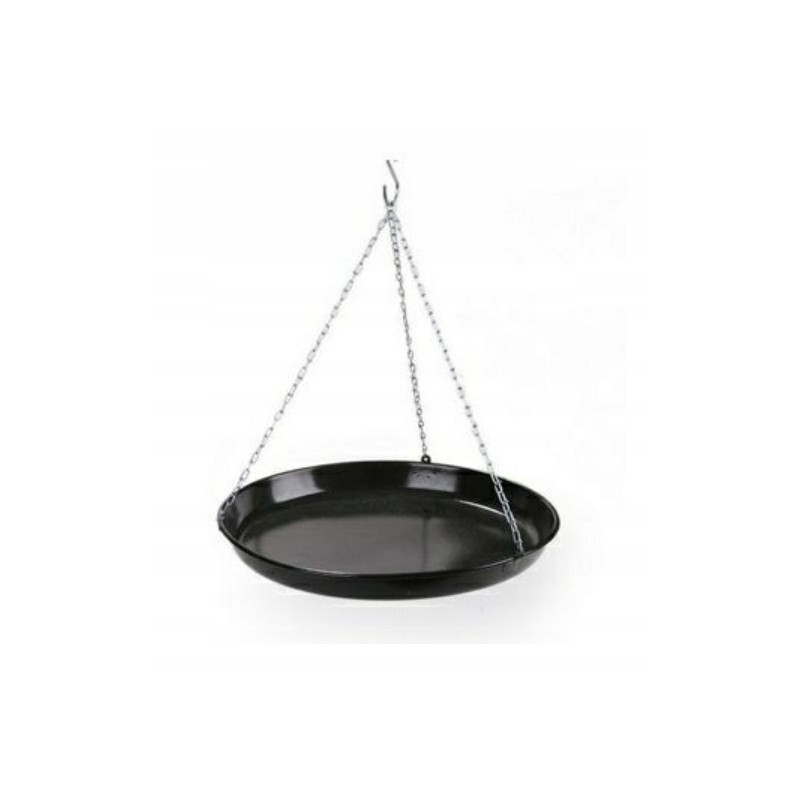 Enameled campfire pan on chain