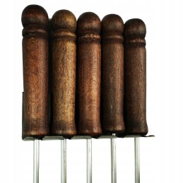 Nerūdijančio plieno laužo stulpai, 100 cm, kabykla, 5 vnt