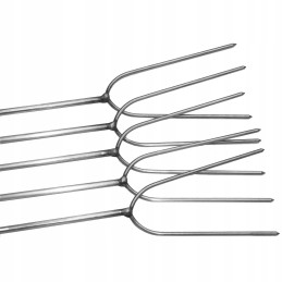 Nerūdijančio plieno laužo stulpai, 100 cm, kabykla, 5 vnt