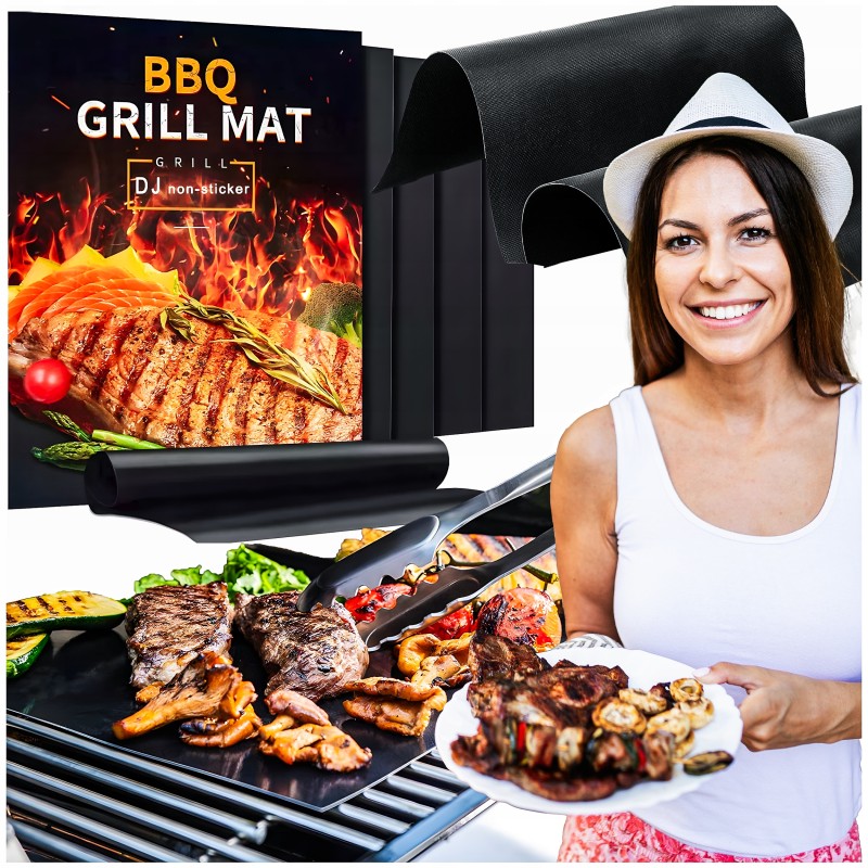Tefloninis grilio kilimėlis, grilio kepimo skarda x10