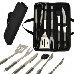 Grilio stalo įrankių rinkinys, įrankiai, kepsninės reikmenys 6 viename dėkle