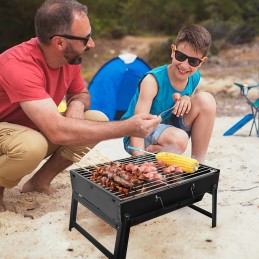 Sulankstomas grilis, nešiojamas lagaminas, kepsninė su anglimi