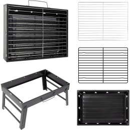 Sulankstomas grilis, nešiojamas lagaminas, kepsninė su anglimi