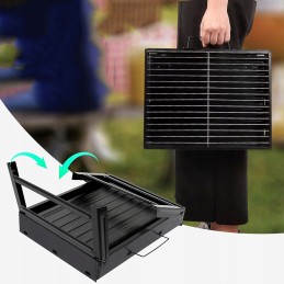 Sulankstomas grilis, nešiojamas lagaminas, kepsninė su anglimi