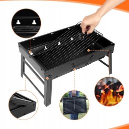 Sulankstomas grilis, nešiojamas lagaminas, kepsninė su anglimi