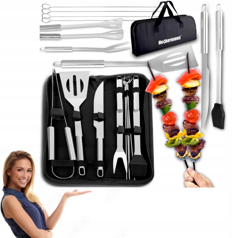 Kepsninės reikmenys, žnyplės, nerūdijančio plieno indai, 9 viename, nemokamas dėklas