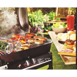 Grilio grotelės, grilio krepšelis, rinkinys iš 3 vnt.