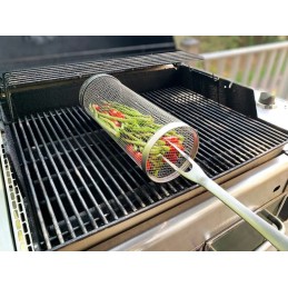 Grilio grotelės, grilio krepšelis, rinkinys iš 3 vnt.