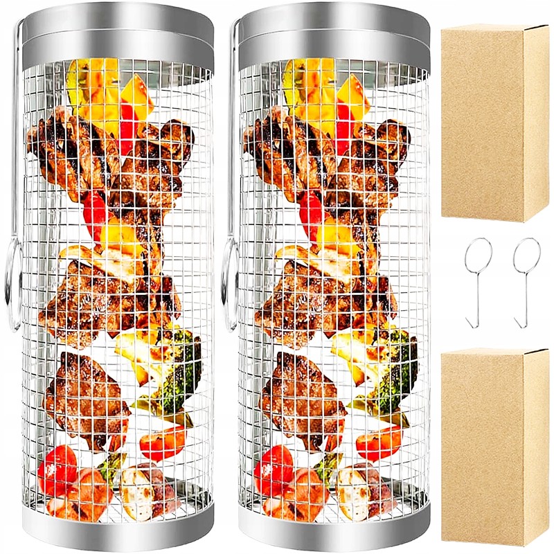 ️ Grozs dārzeņu, gaļas, frī, zivju grilēšanai, grilēšanai, grila restīte, 2gab.