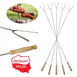 Nerūdijančio plieno pagaliukai, standūs dešrelių pagaliukai, 120 cm, 5 vnt