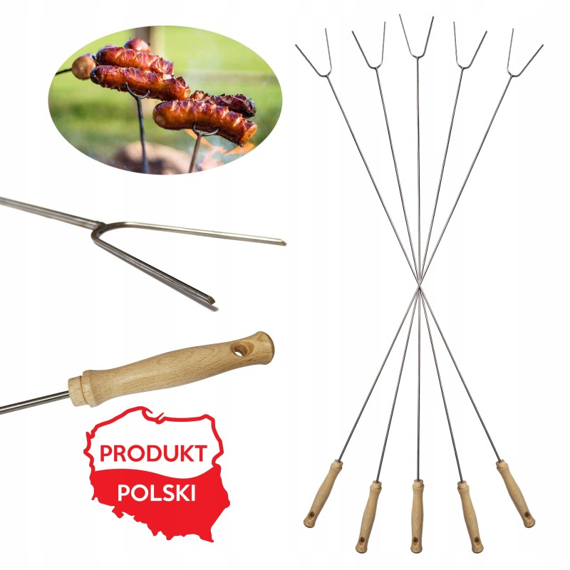 Nerūdijančio plieno pagaliukai, standūs dešrelių pagaliukai, 120 cm, 5 vnt