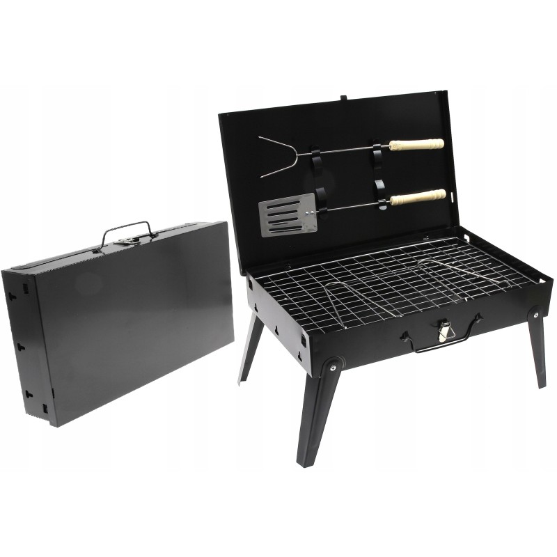 Didelė sulankstoma medžio anglis turistinė kepsninė 2