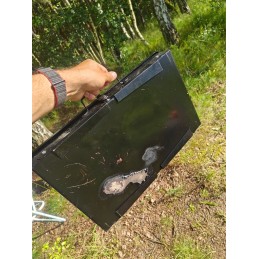 Turistinė sodo anglis grilis, sulankstomas, lagaminas, grotelės, priedai