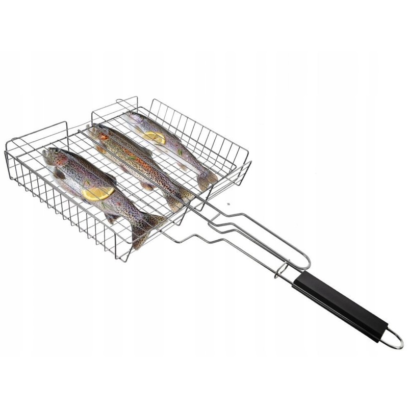 Grilio grotelės mėsai, žuviai, daržovėms kepti, uždaros, 32x26cm