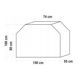 Grilio dangtis 150x55x100cm