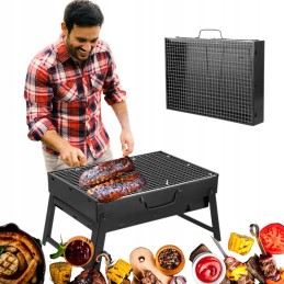 Nešiojama kempingo anglių kepsninė, sulankstoma lagamine