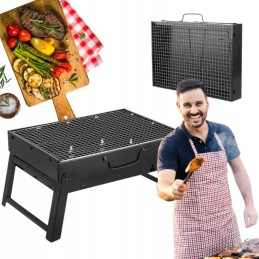 Nešiojama kempingo anglių kepsninė, sulankstoma lagamine