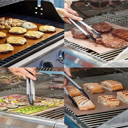 Tefloninis grilio kilimėlis kepimui, BBQ padėklas 40 x 33 cm, daugkartinis, 12 vnt.