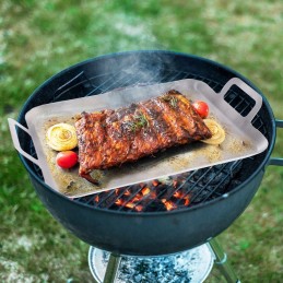 Plieninė lėkštė griliui, kepimui, griliui, židinys, orkaitė, 43x25