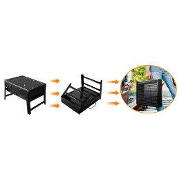 Sulankstomas lagaminas stovyklavimo grotelės 43 x 29 x 22 cm