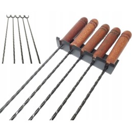 Grilio rinkinys su šakėmis 120 cm + kabykla + atramos 5 vnt