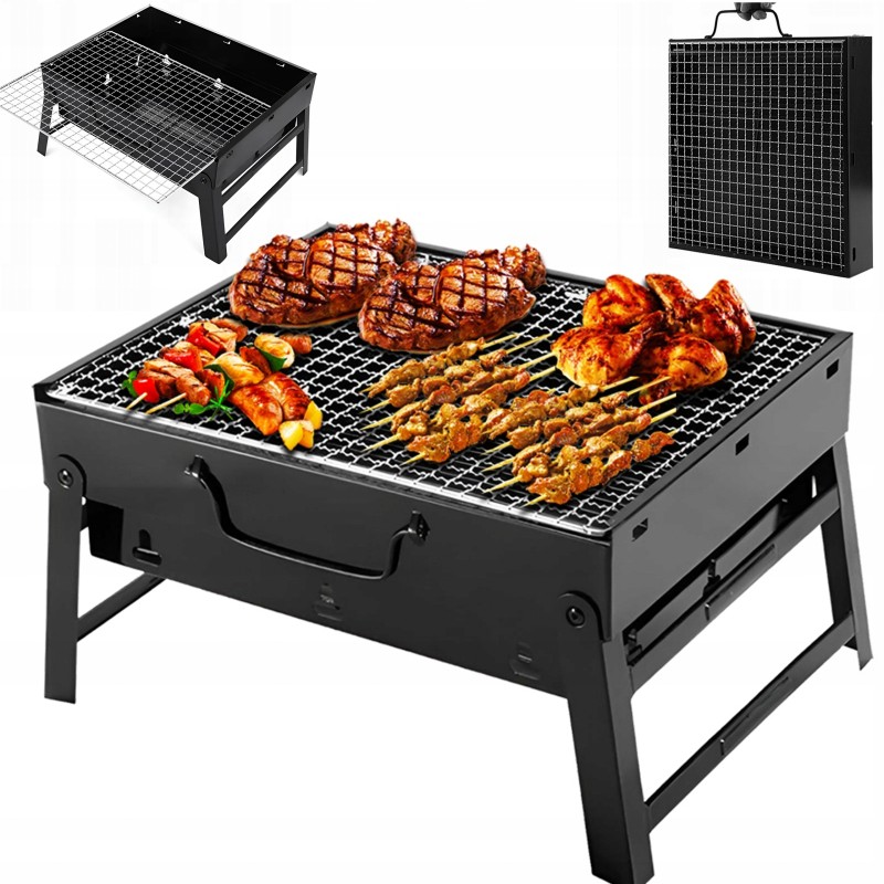 Didelė sulankstoma anglis turistinė kepsninė