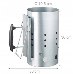 Plieninis kaminas grotelių apšvietimui su saugia xl rankena