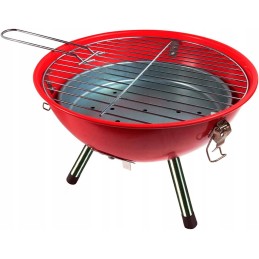 Kupolinis grilis, uždaras, sodo grilis su dangčiu, raudoni anglies briketai