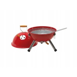 Kupolinis grilis, uždaras, sodo grilis su dangčiu, raudoni anglies briketai