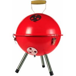 Kupolinis grilis, uždaras, sodo grilis su dangčiu, raudoni anglies briketai
