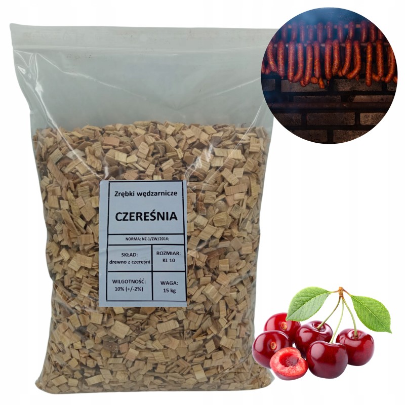 Rūkytos vyšnios medžio drožlės 15kg 10 klasė