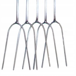 Nerūdijančio plieno laužo šakės, 120 cm, kabykla, 5 vnt