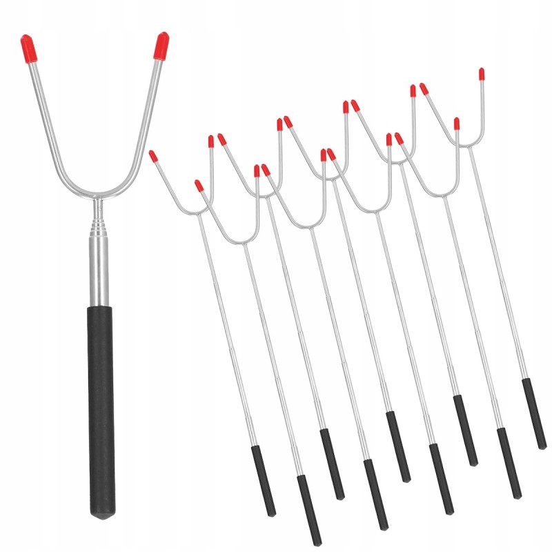 Grilio lazdelė, dešros šakutė, teleskopinis rinkinys, 10 vnt.