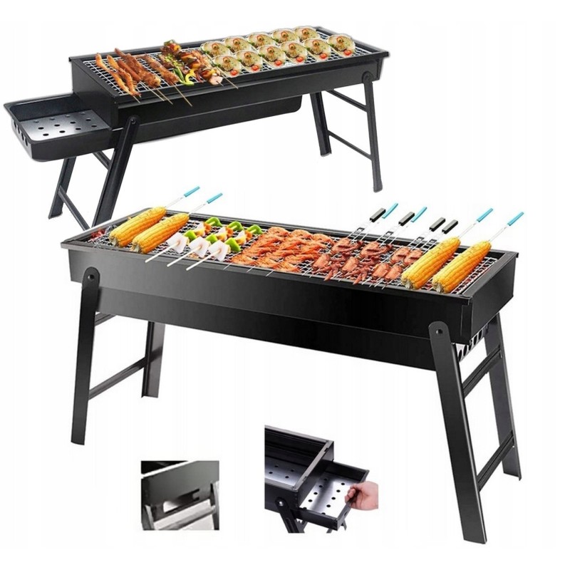 Didelė, nešiojama, sulankstoma, turistinė sodo anglių kepsninė